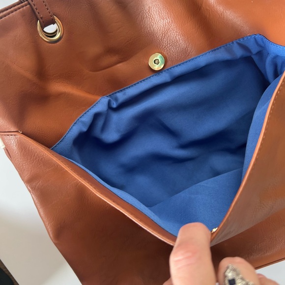 Twiggy London Brown and White Tote Bag - Picture 3 of 5